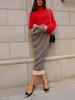 Milan Kiss Strickrock in Beige/ Schwarz