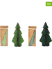 G. Wurm 2-delige set: decoratieve figuren "Dennenboom" groen - (B)15 x (H)30 x (D)15 cm