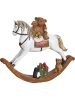 G. Wurm Dekofigur "Schaukelpferd" in Weiß/ Hellbraun - (B)21 x (H)17 x (T)4 cm