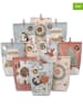 G. Wurm 72-delige adventskalender "Christmas" lichtroze/blauw/beige