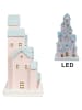 Clayre & Eef Dekoracja LED w kolorze jasnoróżowo-błękitnym - 13 x 26 x 13 cm