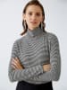 Oui Longsleeve in Schwarz/ Weiß