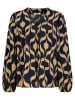 Sublevel Bluse in Beige/ Dunkelblau