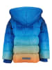 Blue Seven Doorgestikte jas blauw/oranje