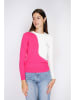 William de Faye Pullover in Pink/ Weiß