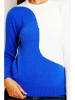 William de Faye Pullover in Blau/ Weiß