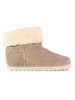 billowy Leder-Winterboots in Beige