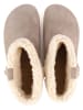 billowy Leder-Winterboots in Beige