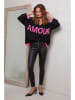 So Cachemire Pullover "Moona" in Schwarz/ Pink