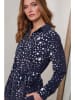 Joséfine Kleid "Valhala" in Dunkelblau/ Weiß