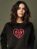 WOOOP Sweatshirt "Heart Cat" in Schwarz
