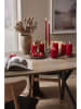 STAR Trading 2-delige set: ledwaskaarsen rood - (H)4 x Ø 5 cm