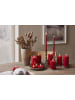 STAR Trading 2-delige set: ledwaskaarsen rood - (H)4 x Ø 5 cm
