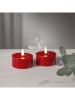 STAR Trading 2er-Set: LED-Wachskerzen in Rot - (H)5,5 x Ø 7 cm