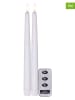 STAR Trading 2-delige set: ledwaskaarsen "Flamme Slim" wit - (H)28,5 x Ø 2,1 cm