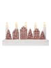 STAR Trading Dekoracyjna lampa LED "Yuletide" w kolorze brązowo-białym - 28 x 14,5 x 5 cm