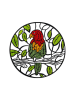 ABERTO DESIGN Wanddecoratie "Parrot" groen/rood/zwart - Ø 46 cm