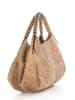 Lucca Baldi Leren schoudertas "Pitigliano" beige - (B)41 x (H)34 x (D)30 cm