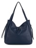 Lucca Baldi Skórzany shopper bag "Fiesole" w kolorze granatowo-niebieskim - 34 x 29 x 15 cm