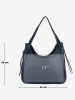 Lucca Baldi Skórzany shopper bag "Fiesole" w kolorze granatowo-niebieskim - 34 x 29 x 15 cm
