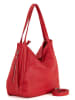 Lucca Baldi Skórzany shopper bag "Fiesole" w kolorze czerwonym - 34 x 29 x 15 cm