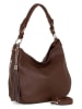 Lia Biassoni Leren schoudertas "Monate" bruin - (B)36 x (H)26 x (D)10 cm