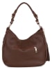 Lia Biassoni Leder-Schultertasche "Monate" in Braun - (B)36 x (H)26 x (T)10 cm