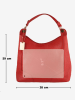 Lia Biassoni Leren schoudertas "Nardis" rood - (B)28 x (H)39 x (D)12 cm