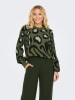 JDY Pullover "Lorraine" in Dunkelgrün/ Schwarz