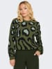 JDY Pullover "Lorraine" in Dunkelgrün/ Schwarz