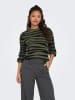 JDY Pullover "Lorraine" in Dunkelgrün/ Schwarz