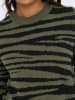 JDY Pullover "Lorraine" in Dunkelgrün/ Schwarz