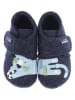 Living Kitzbühel Wollen pantoffels "Tijger & Voetbal" donkerblauw
