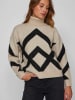 Vila Pullover in Beige/ Schwarz