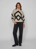 Vila Pullover in Beige/ Schwarz
