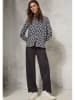 Cecil Bluse in Anthrazit/ Weiß