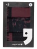 Happy Shorts 3er-Set: Boxershorts in Schwarz/ Bordeaux