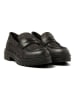 Lazamani Leren mocassins zilverkleurig/zwart