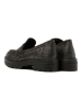 Lazamani Leren mocassins zilverkleurig/zwart