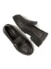 Lazamani Leren mocassins zilverkleurig/zwart