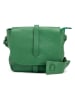 Lia Biassoni Leder-Umhängetasche "Mella" in Grün - (B)24 x (H)20 x (T)10 cm