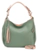Lia Biassoni Leder-Schultertasche "Garga" in Grün - (B)36 x (H)26 x (T)10 cm