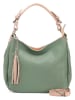 Lia Biassoni Leder-Schultertasche "Garga" in Grün - (B)36 x (H)26 x (T)10 cm