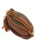 Lia Biassoni Leder-Umhängetasche "Flumendosa" in Hellbraun - (B)23 x (H)17 x (T)7 cm