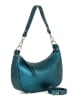 Lucca Baldi Leder-Schultertasche "Caldonazzo" in Blau - (B)30 x (H)17 x (T)7 cm
