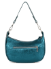 Lucca Baldi Leren schoudertas "Caldonazzo" blauw - (B)30 x (H)17 x (D)7 cm