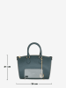 Lucca Baldi Leder-Henkeltasche "Goletta" in Blau - (B)26 x (H)21 x (T)14 cm