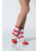 COTONELLA Socken in Grau/ Rot