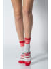 COTONELLA Socken in Grau/ Rot