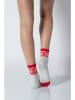 COTONELLA Socken in Grau/ Rot